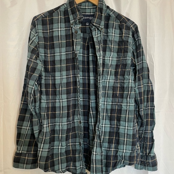 St. John's Bay Other - ST JOHNS BAY Men’s Green Blue Plaid Flannel Long Sleeve Size Medium